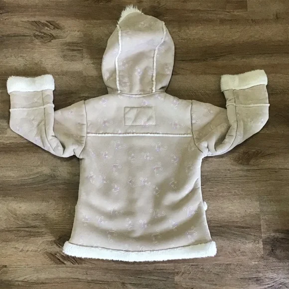 The Big Chill Sherpa Jacket Hood Floral Winter Soft Size M 5/6 - Picture 2 of 9
